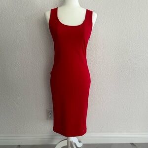 Rachel Dark Pink Sleeveless Sheath Midi Dress